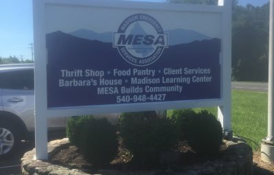 MESA community center informational sign print