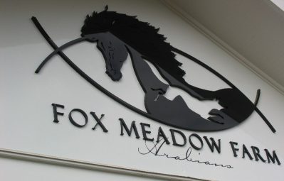 Fox Meadow Farm 3d dual sign and decal gloss finish