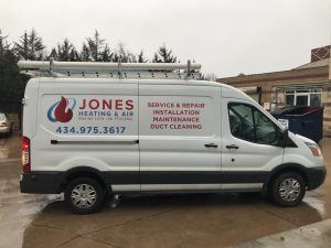 heating and AC van with partial vinyl vehicle wrap